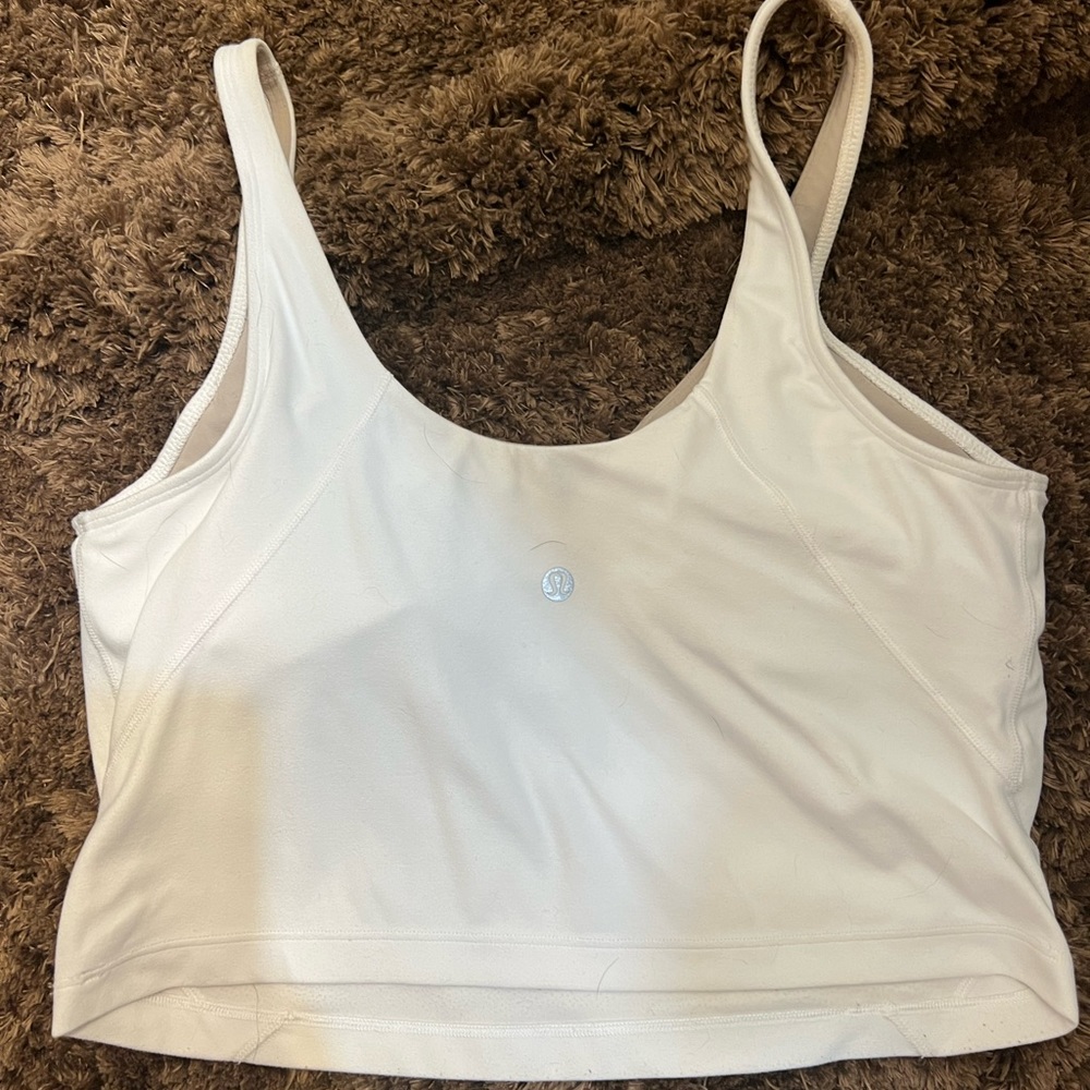 Lululemon white align cropped tank size 10